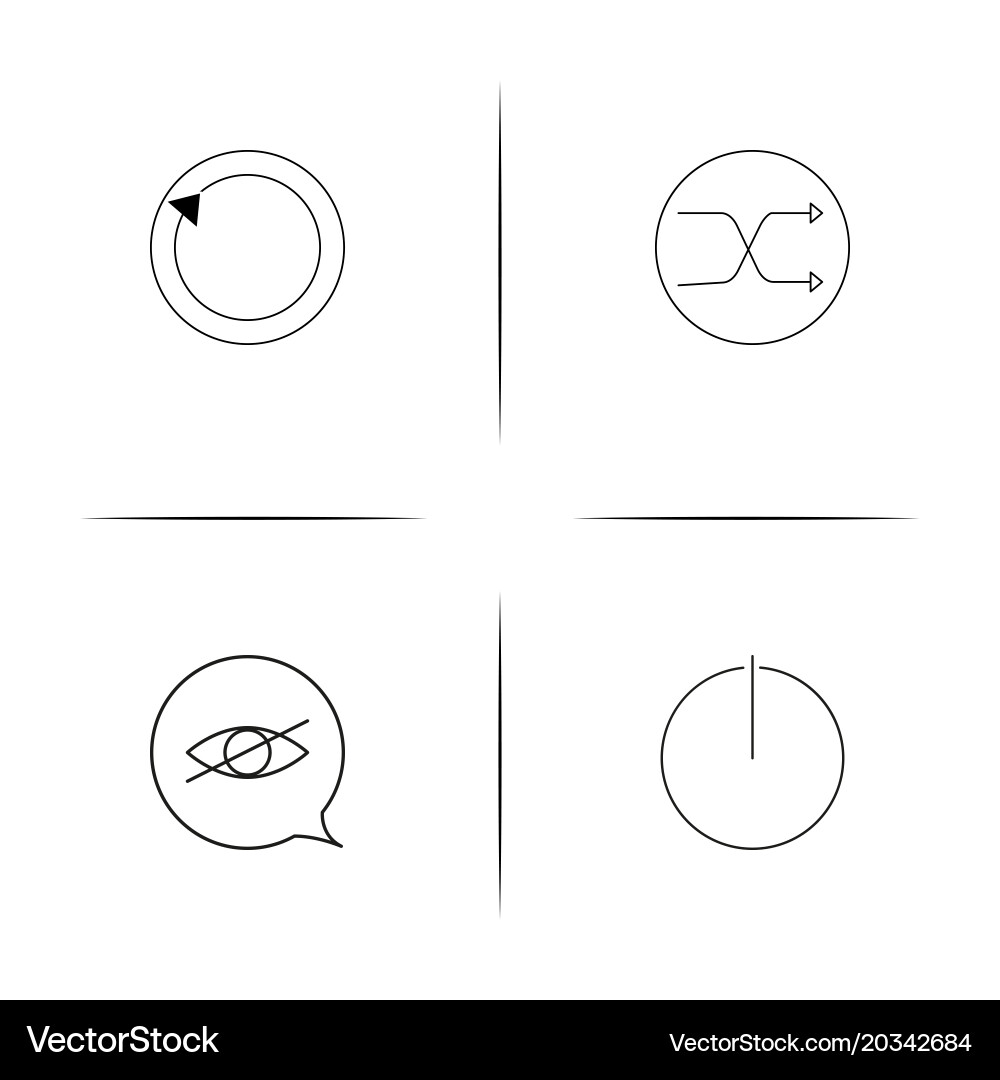 Knöpfe einfache lineare Icon setsimple Umriss Icons Vektorbild