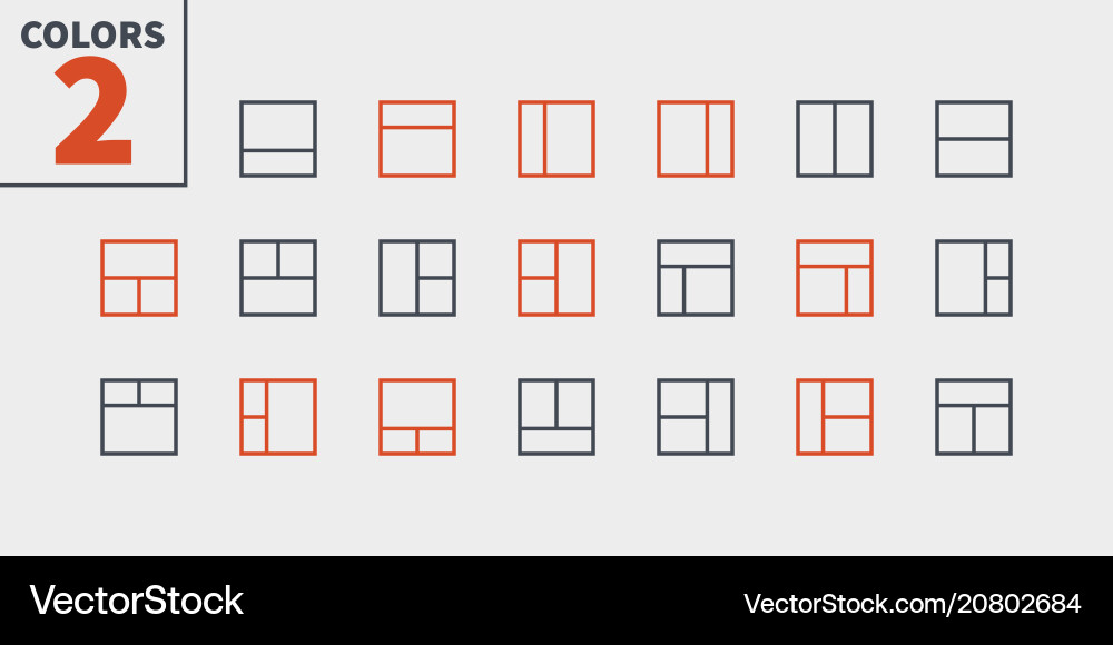 Layout ui pixel perfect well-crafted thin Layout ui pixel perfect well-crafted thin vector image