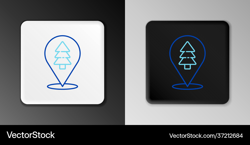 Line location forest on a map icon isolated Line location forest on a map icon isolated vector image