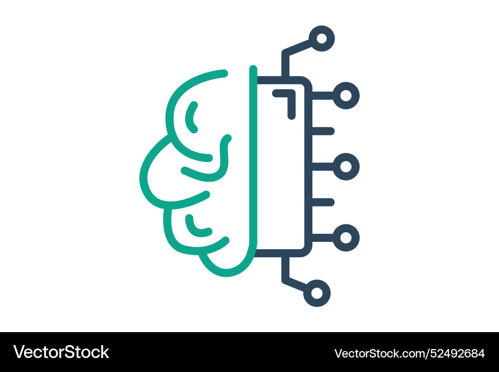 Machine Learning Icon Gehirn mit cpu verwandt Machine Learning Icon Gehirn mit cpu verwandt vektorbild
