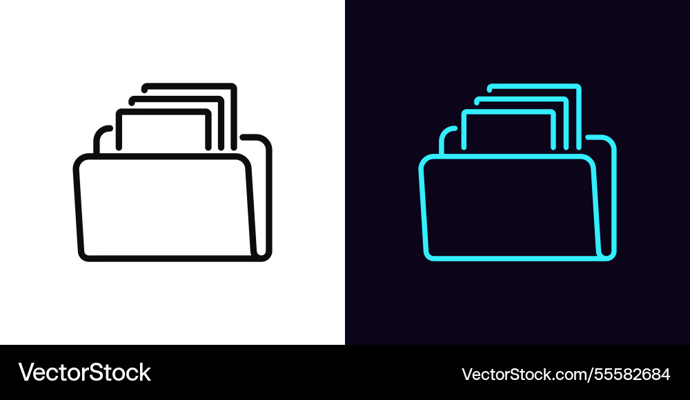 Outline file archive icon with editable stroke Outline file archive icon with editable stroke vector image