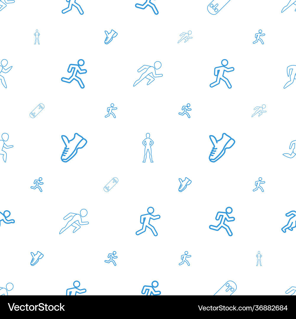 Run icons pattern seamless white background Vector Image