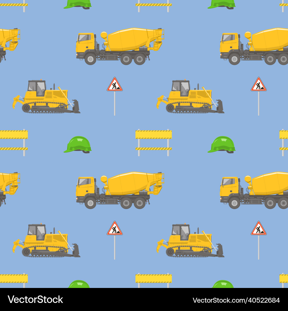 Seamless pattern with various construction Vector Image