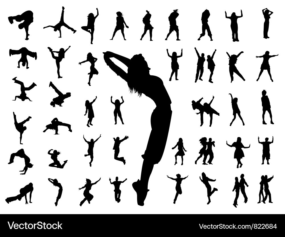 Silhouette Dance Jumpers vector image