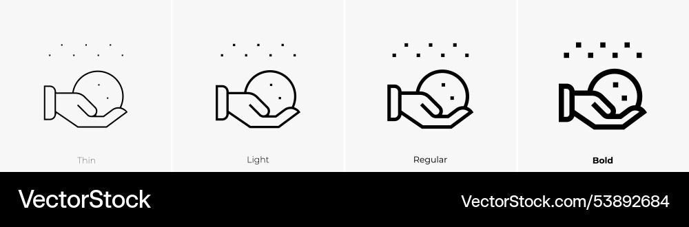 Snowball icon thin light regular and bold style Snowball icon thin light regular and bold style Vector Image