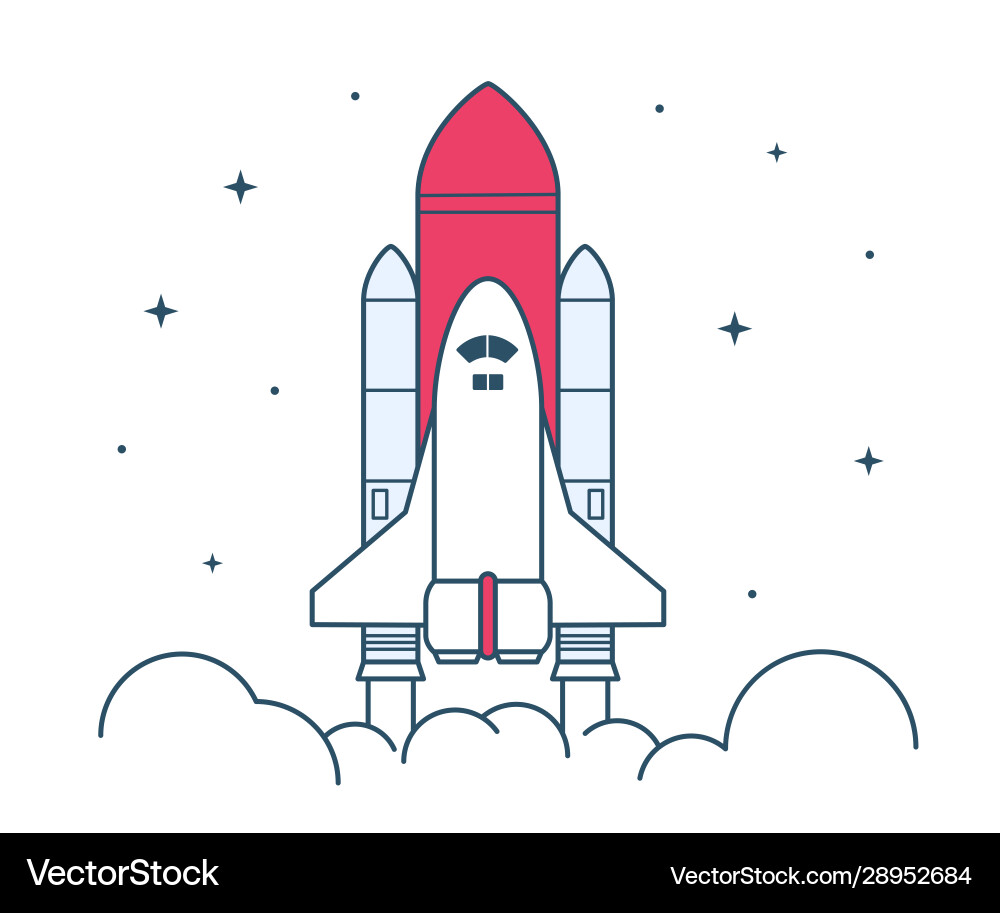Space rocket launch technology spaceship science Space rocket launch technology spaceship science vector image