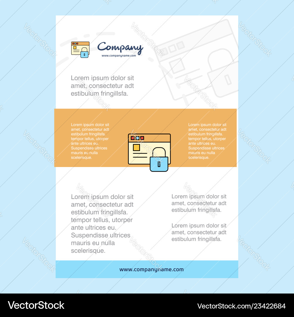 Template layout for protected website company Vector Image