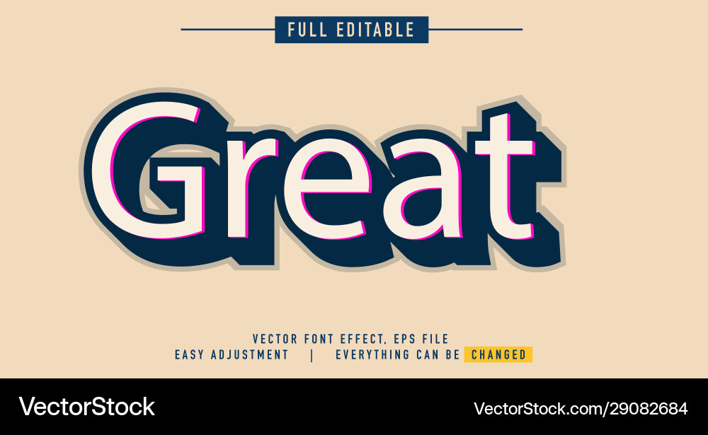 Text effects that can be easily edited retro Text effects that can be easily edited retro vector image