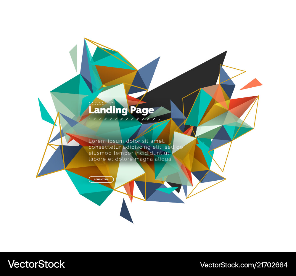 Triangular design abstract background landing Triangular design abstract background landing vector image