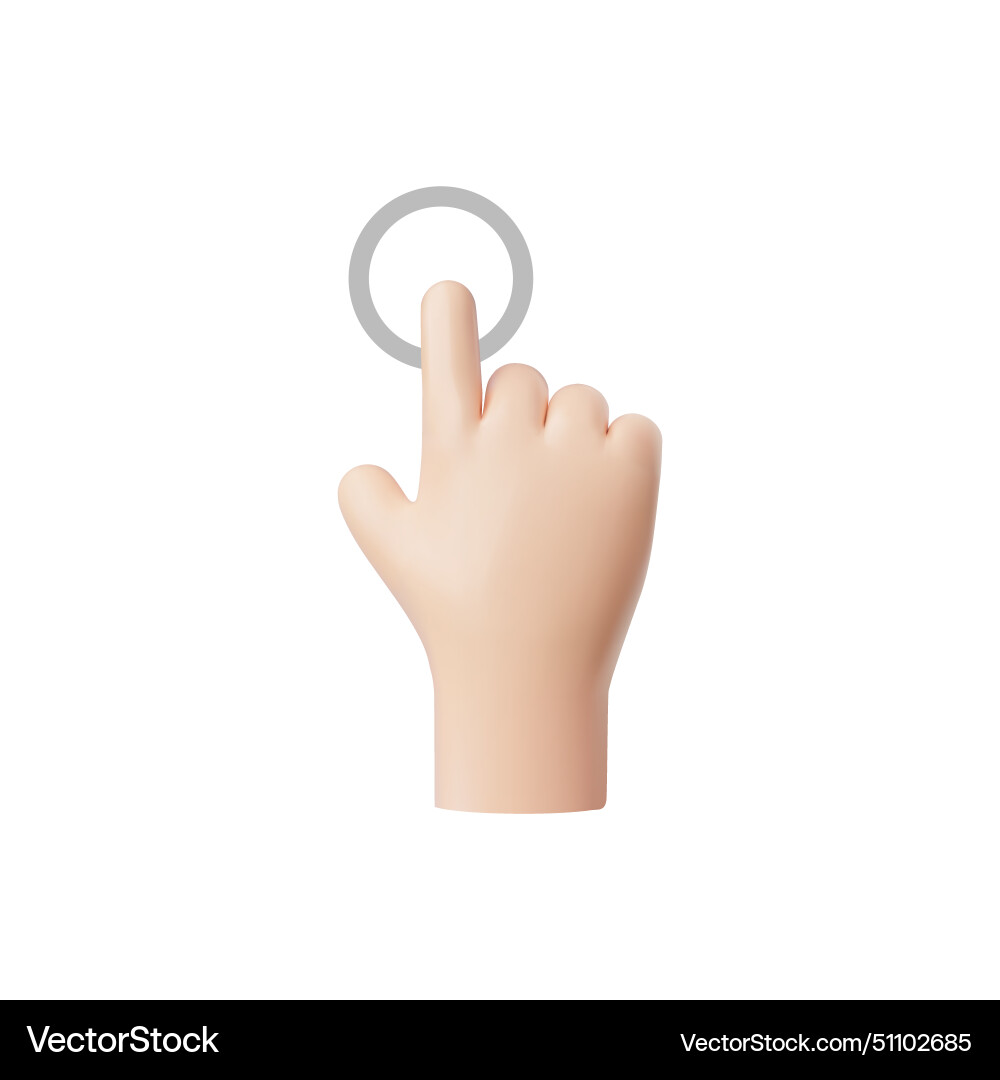 3d hand pointing index finger gesture icon vector image
