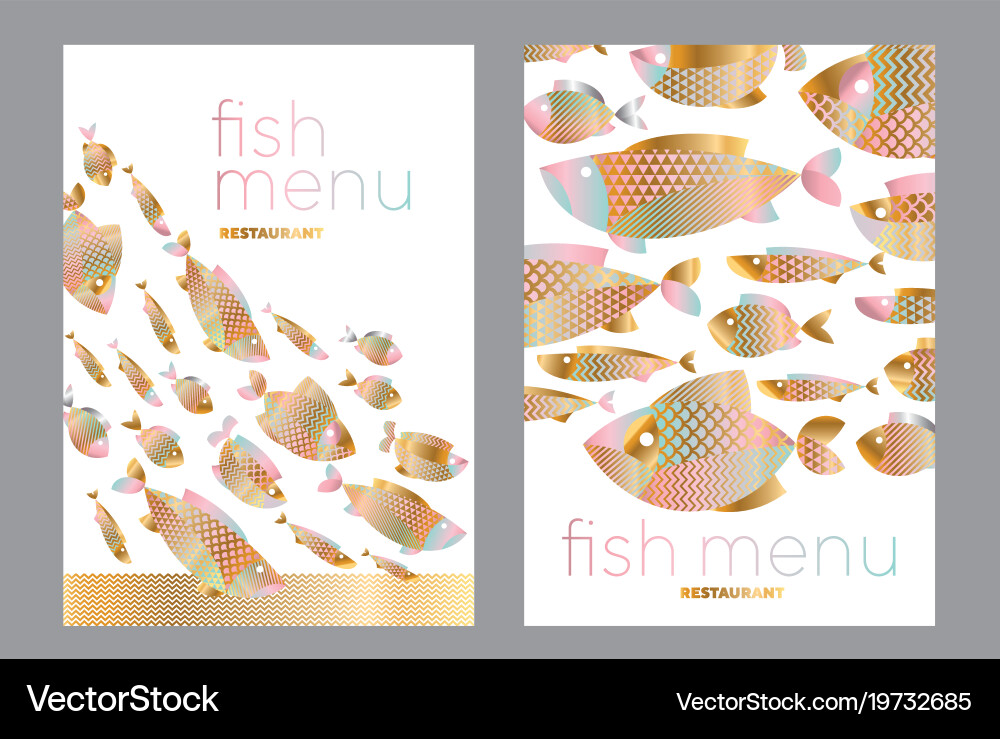 Abstract assorted gold fish pattern vector image