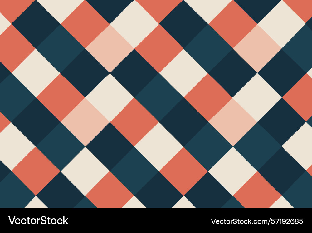 Abstract geometric diagonal pattern in coral teal Vector Image