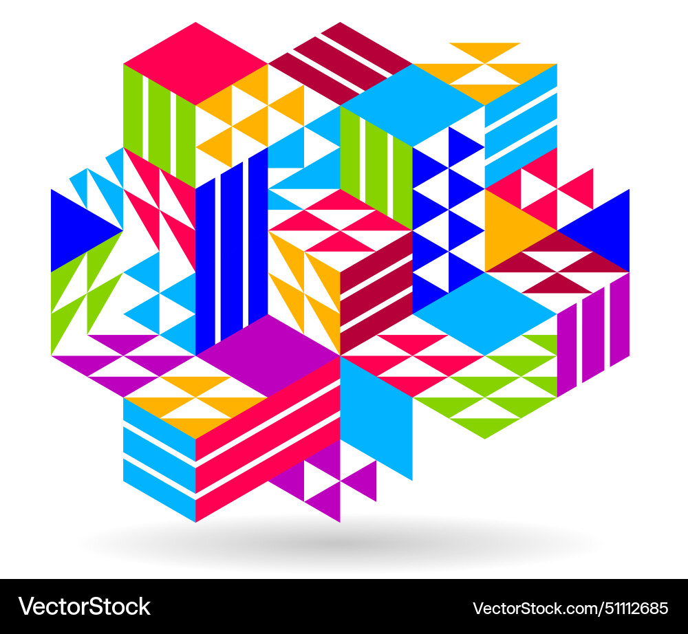 Abstract wallpaper with 3d isometric cubes blocks Abstract wallpaper with 3d isometric cubes blocks vector image