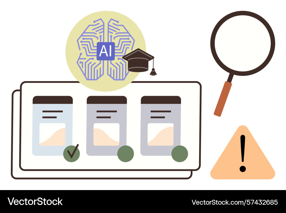 Ai-powered knowledge system identifying errors Ai-powered knowledge system identifying errors vector image