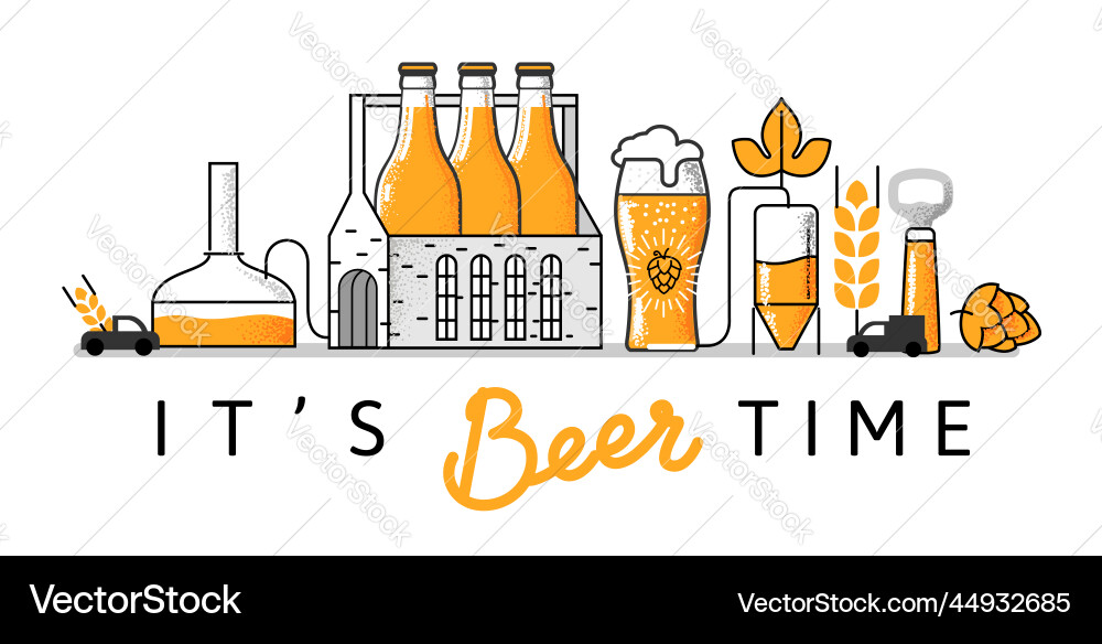 Beer Bottles and Brewery Icons Royalty Free Vector Image