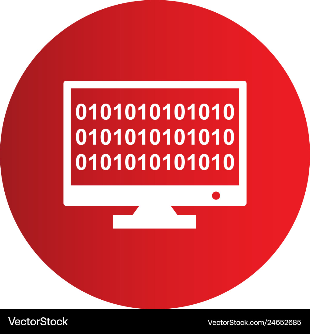 Binary code online icon vector image