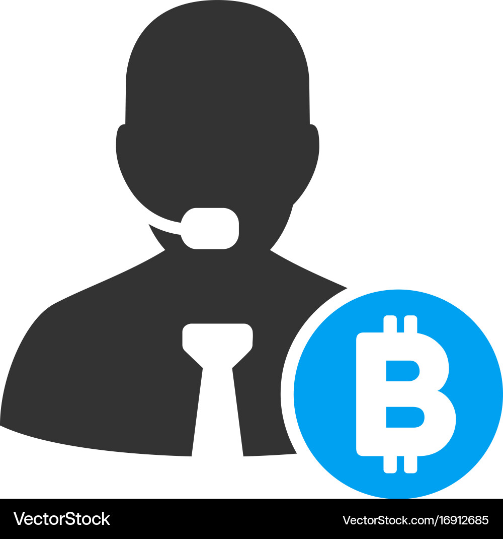 Bitcoin call operator flat icon vector image