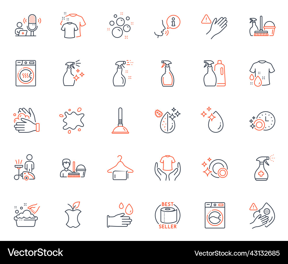 Cleaning icons set included icon as Cleaning icons set included icon as Vector Image