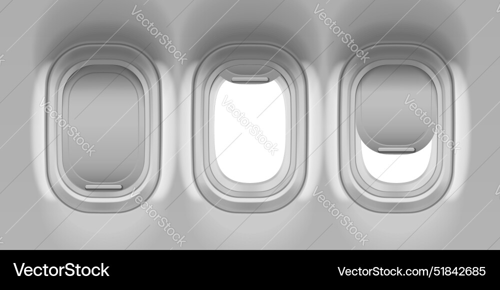 Closed open and ajar plane window from inside Closed open and ajar plane window from inside vector image
