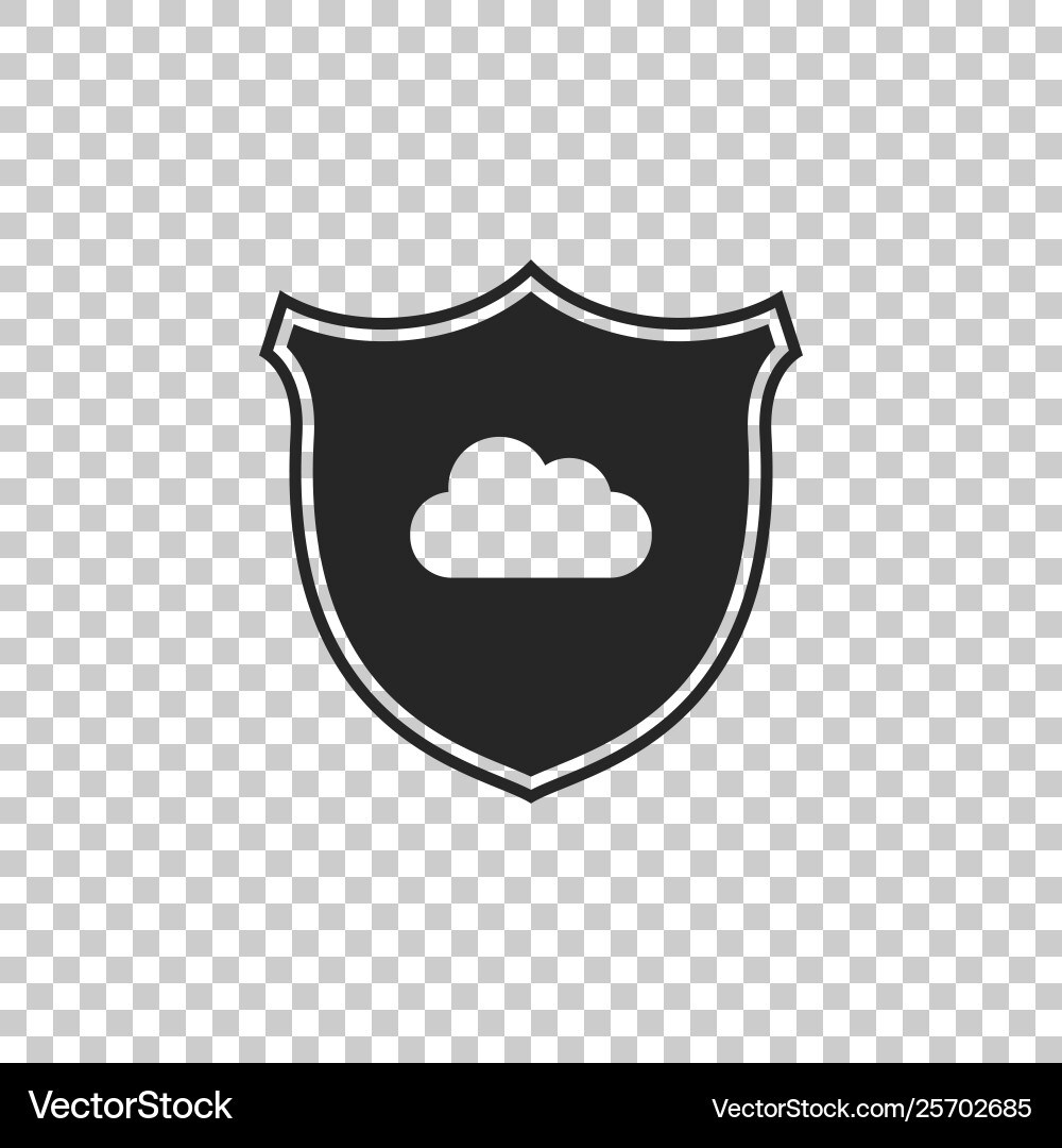 Cloud and shield icon isolated on transparent Vector Image