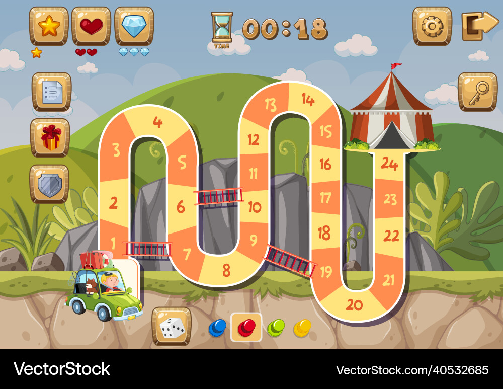Counting number game template for kid Counting number game template for kid Vector Image