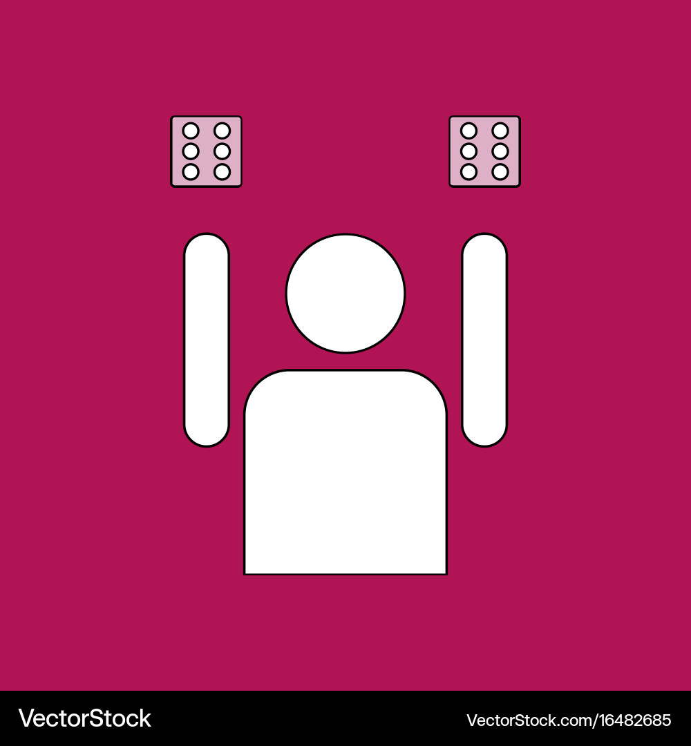 Flat icon design collection dice and man Vector Image