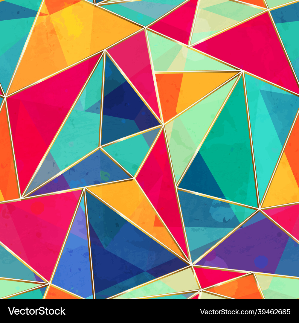 Geometric Triangle Pattern - Colorful Vector Image
