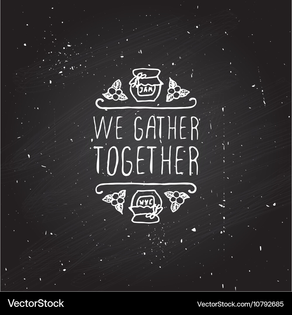 Handdrawn autumn element with text Vector Image