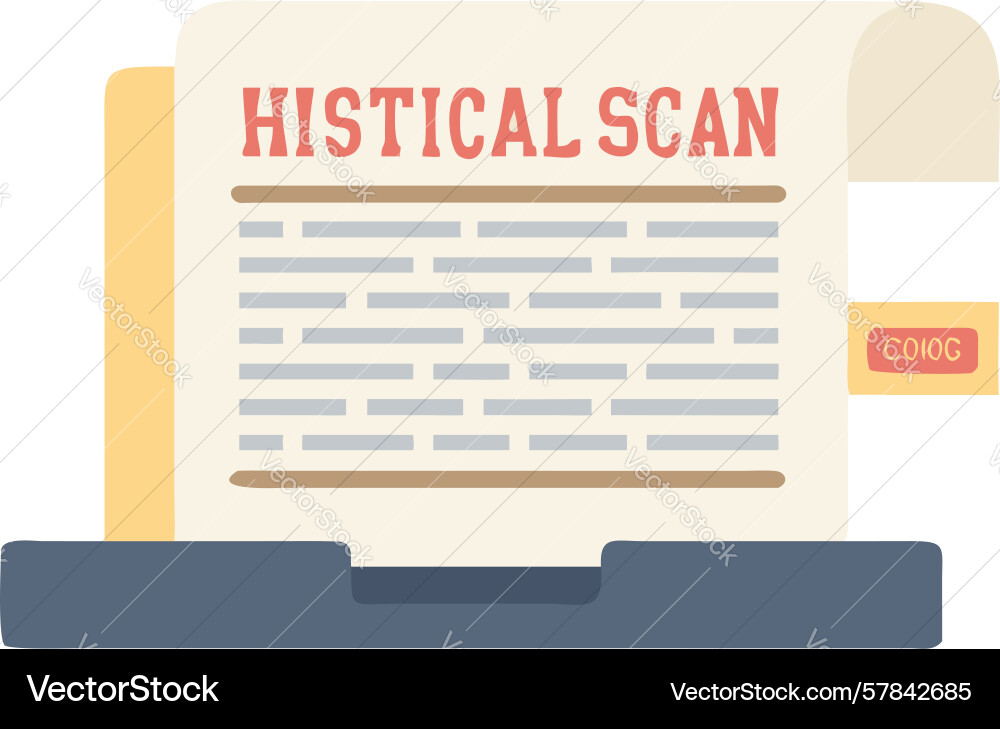 Historical scan document archival data retrieval Vector Image
