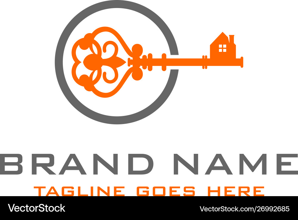 House Key Logo - Immobilien Vektorbild