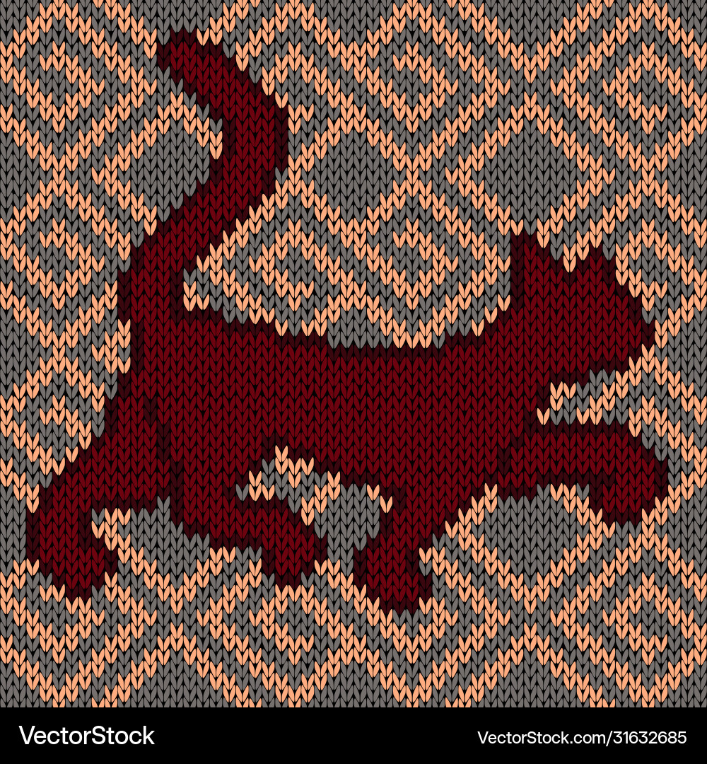 Knitting fabric seamless pattern with red Knitting fabric seamless pattern with red vector image