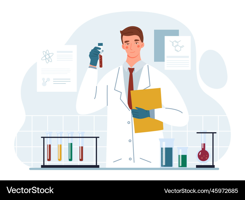 Lab worker concept Lab worker concept vector image