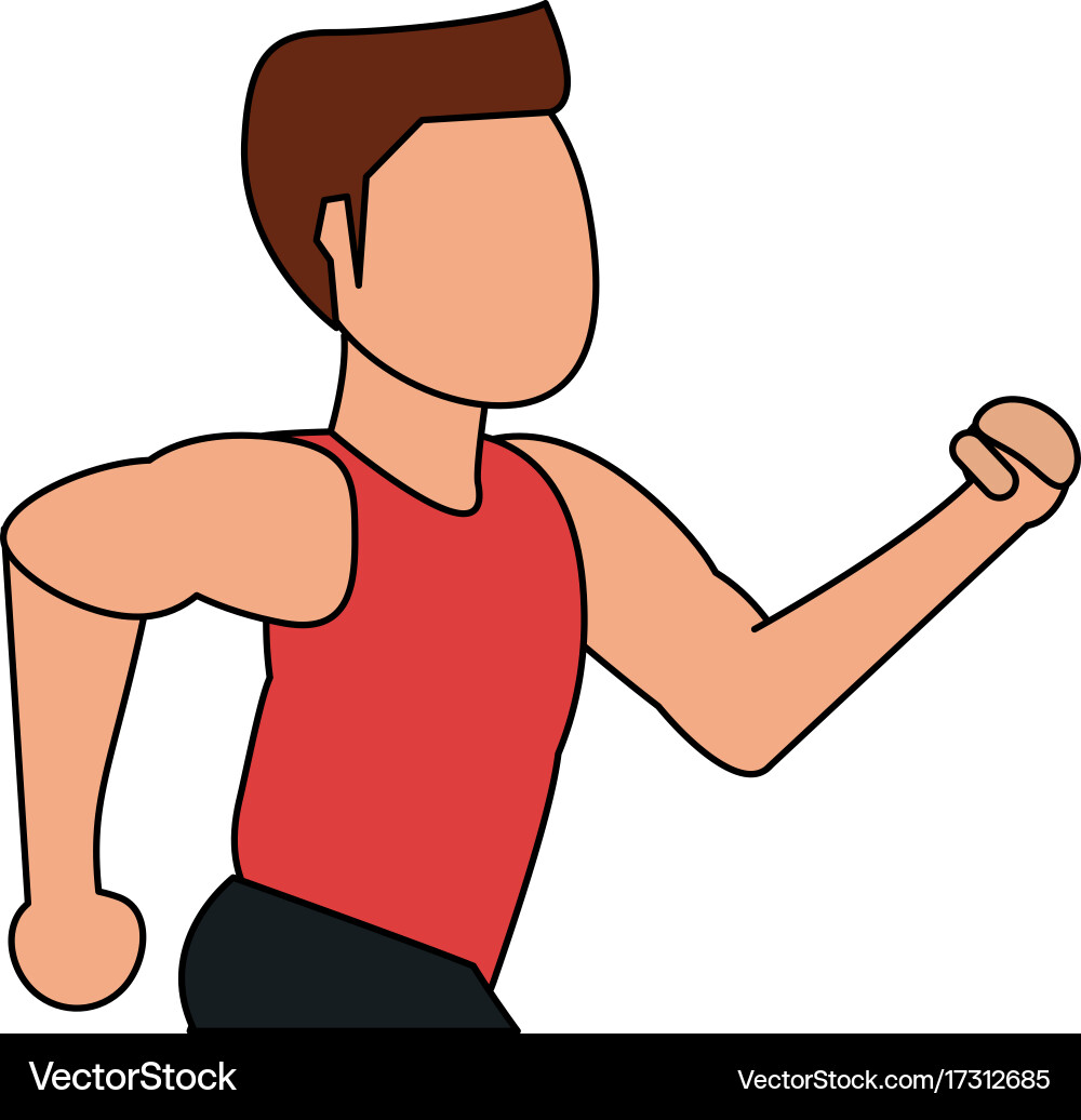 Man avatar running icon image vector image