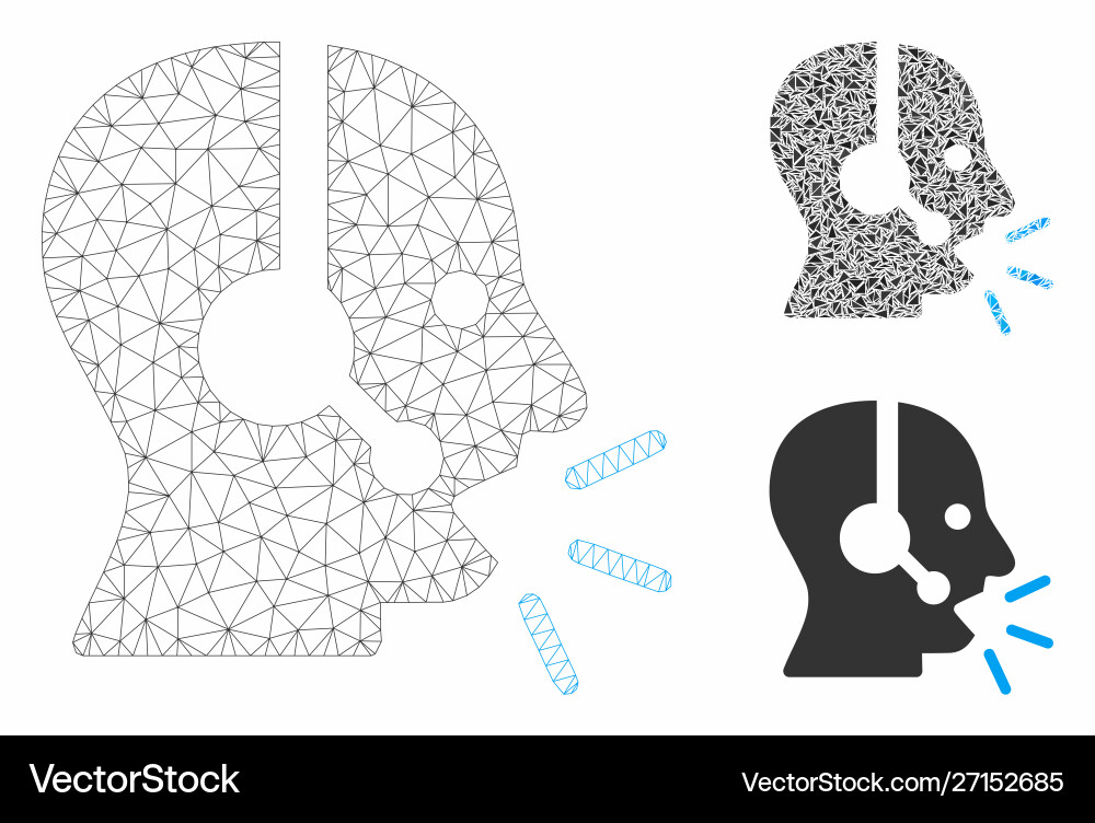 Operator message mesh wire frame model Operator message mesh wire frame model Vector Image