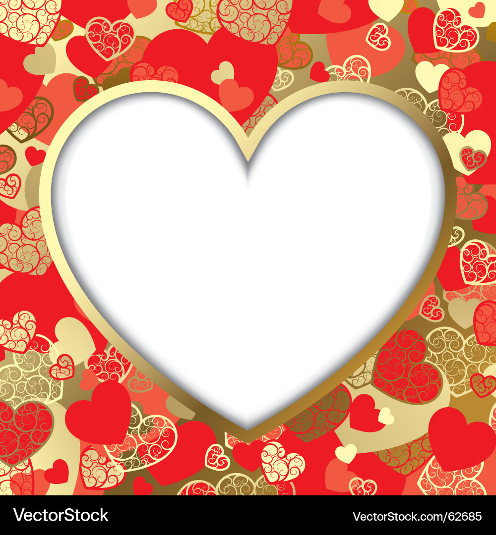 Romantic Heart Valentine Card Vector Image