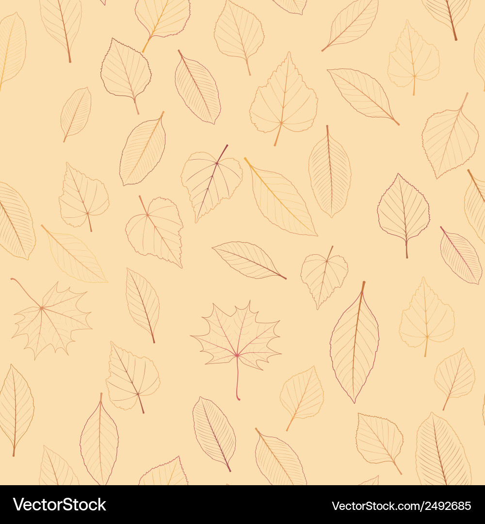 Seamless color leaves pattern plus eps10 Vector Image