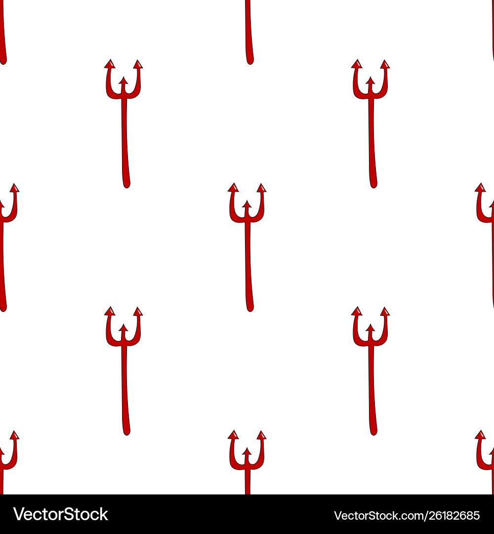 Seamless pattern with red devil tridents hell Seamless pattern with red devil tridents hell vector image