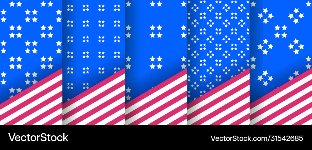 Set seamless patterns with stars in colors Set seamless patterns with stars in colors vector image