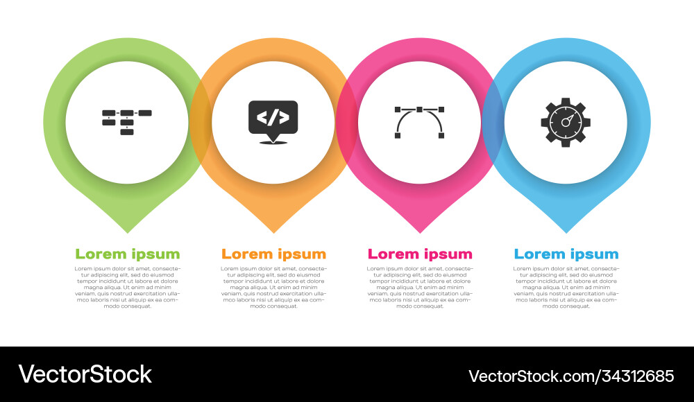 Set site map front end development bezier curve Set site map front end development bezier curve Vector Image