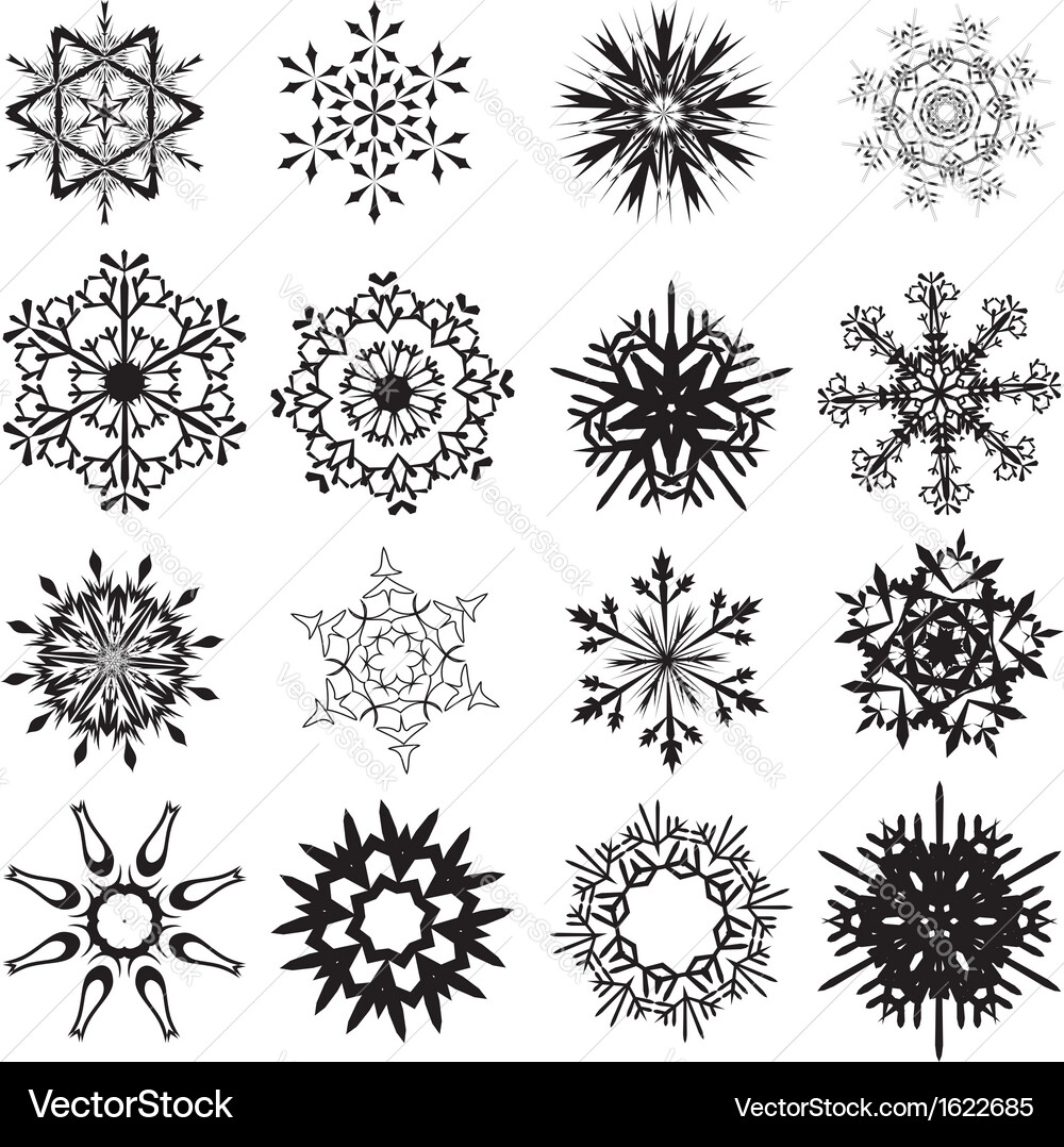Snowflake set Vector Image