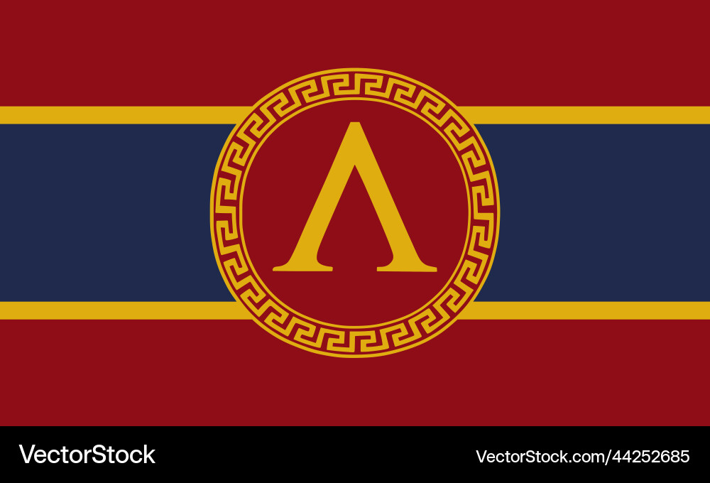 Spartan flag symbol ancient of sparta polis Spartan flag symbol ancient of sparta polis vector image