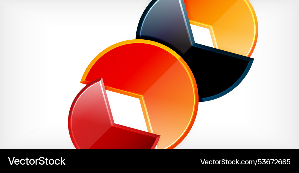 Trendy round shapes with triangular angle design Trendy round shapes with triangular angle design Vector Image