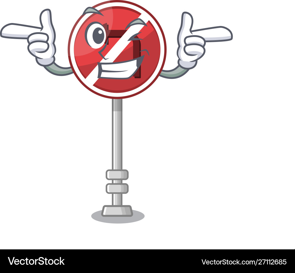 Wink no left turn isolated with character Wink no left turn isolated with character Vector Image