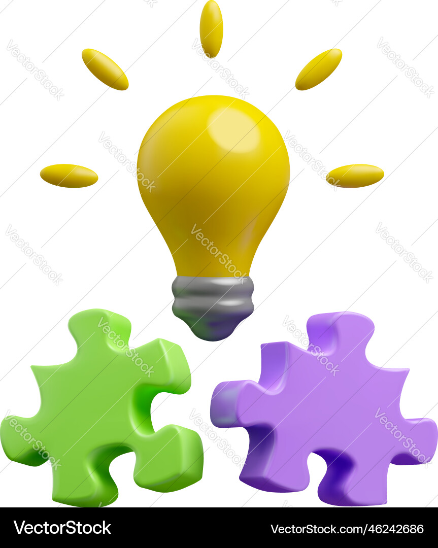 3d solving problem icon 3d solving problem icon vector image