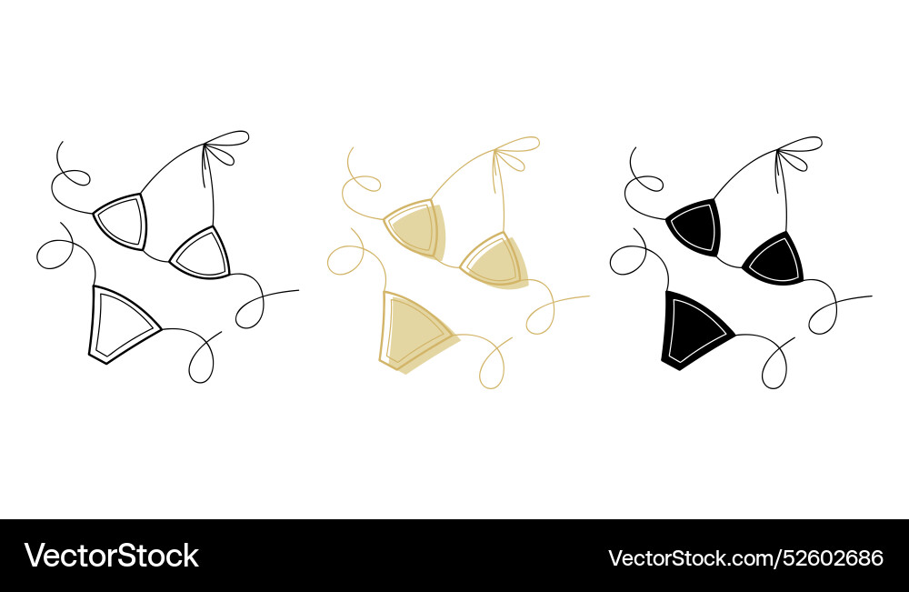 A small set with bikini in different colors A small set with bikini in different colors vector image