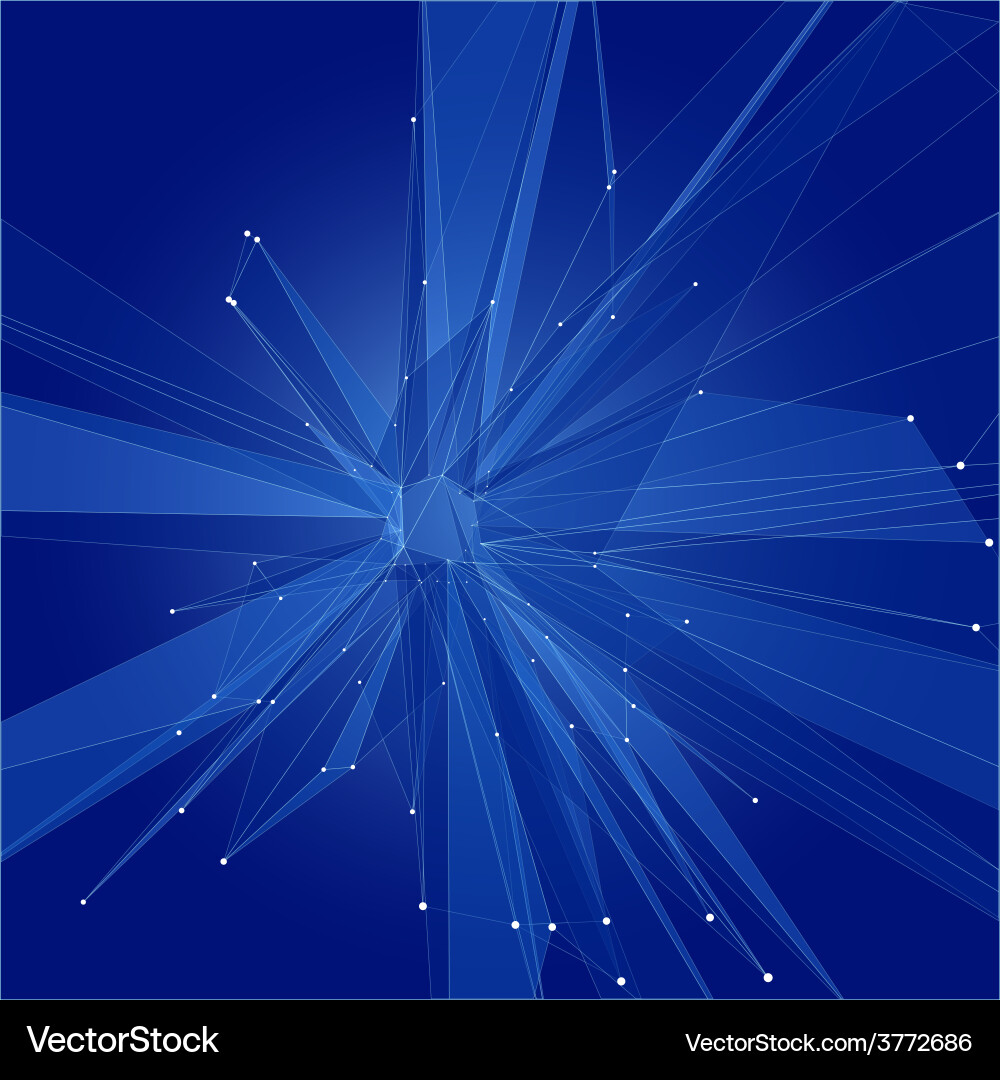 Abstract triangle crystal shape in space vector image