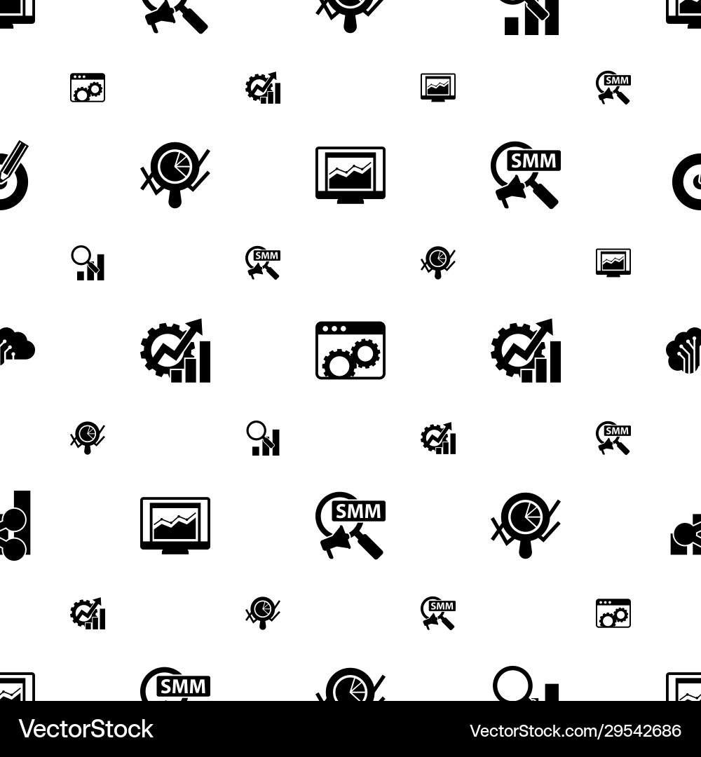 Analytics icons pattern seamless included Vector Image