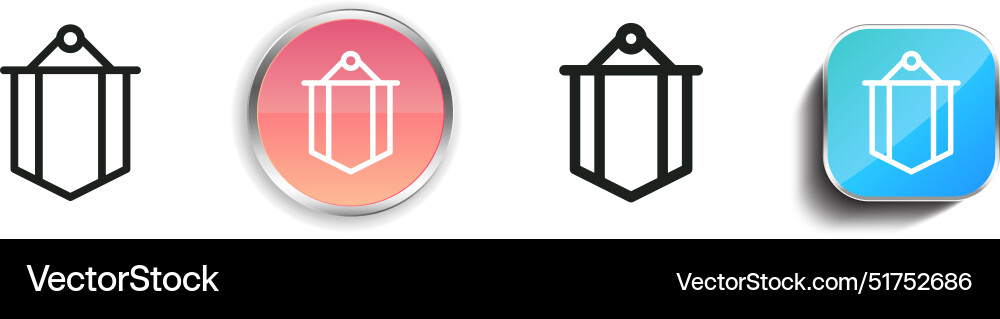 Banner icon thin linear regular and button style vector image