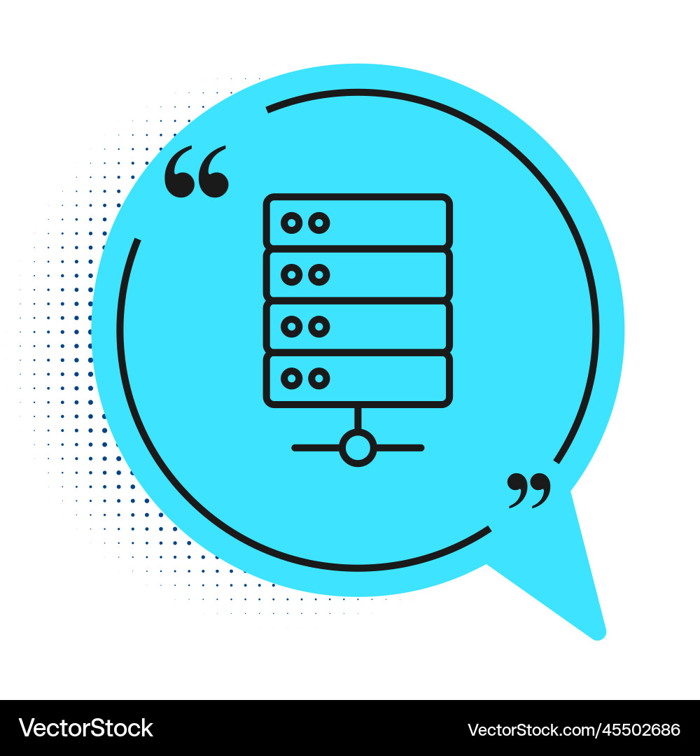 Black line server data web hosting icon isolated Black line server data web hosting icon isolated vector image