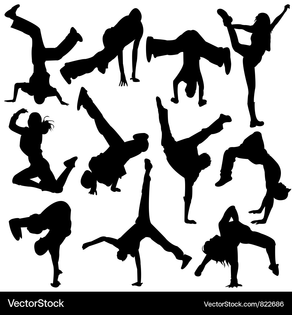 Break Dance Silhouette vector image